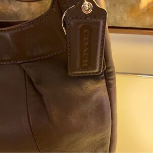 Elegant Brown Leather Coach Bag